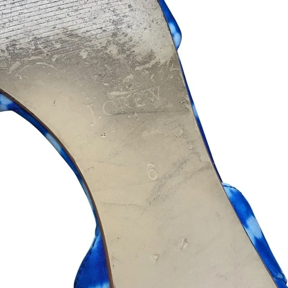 J.Crew Women's Blue and White Tie Dye D'Orsay Flats, Style #C4927, Size 6 - Picture 9 of 12